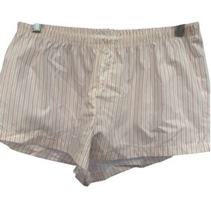 True Love Womens Pink White Striped Sleep Lounge Pajama Shorts Size L